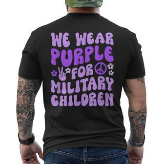 We Wear Purple For Military Children Men's T-shirt Back Print - Monsterry CA