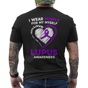 I Wear Purple For Myself Lupus Awareness Purple Ribbon Men's T-shirt Back Print - Monsterry UK