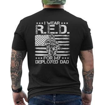 I Wear Red For My Dad Remember Everyone Deployed Usa Premium Mens Back Print T-shirt | Mazezy