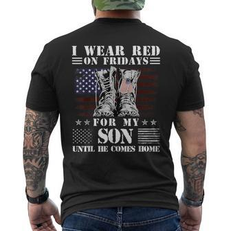 I Wear Red On Fridays For My Son Until He Comes Home Men's T-shirt Back Print - Monsterry