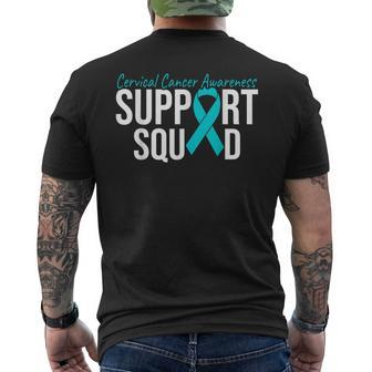 We Wear Teal And White Cervical Cancer Support Squad Men's T-shirt Back Print - Thegiftio UK