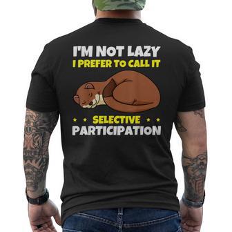 Weasel Lover Zookeeper Veterinarian Breeder Zoologist Lazy Men's T-shirt Back Print - Monsterry CA