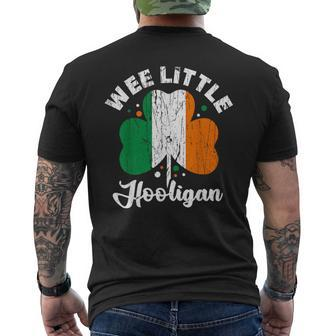 Wee Little Hooligans Irish Clovers Shamrocks Vintage Men's T-shirt Back Print - Seseable