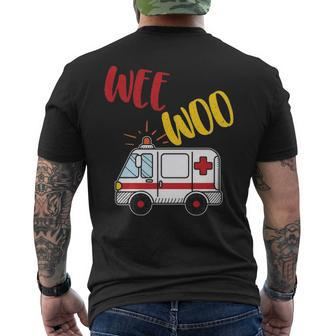 Wee Woo Ambulance Amr Ems Emt Paramedic Gif Men's T-shirt Back Print | Mazezy