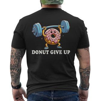 Weightlifting Fitness Workout Gym Donut Lover Men's T-shirt Back Print - Seseable