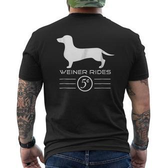 Weiner Rides Weiner Dog For Dog Lovers For Dog Owners For Animal Lovers Mens Back Print T-shirt - Seseable