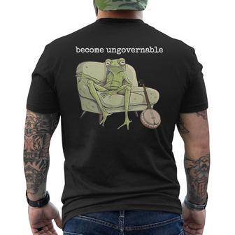 Weird Frog Meme Stupid Cursed Toad Become Ungovernable Men's T-shirt Back Print - Monsterry UK
