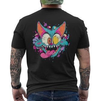 Weirdcore Dreamcore 90S Retro Funky Cat Weird Alt Aesthetic Men's T-shirt Back Print - Thegiftio UK
