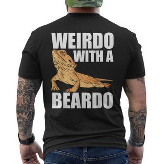 Weirdo With A Beardo Bearded Dragon Enthusiast Reptile Men's T-shirt Back Print - Seseable