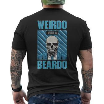 Weirdo With A Beardo Bearded Skeleton With Glasses Men's T-shirt Back Print - Monsterry CA
