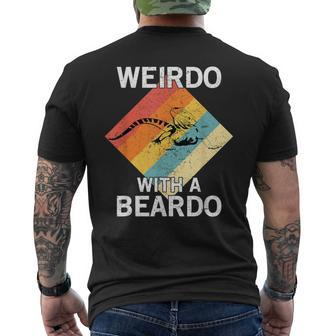 Weirdo With A Beardo Retro Vintage Bearded Dragon Men's T-shirt Back Print - Monsterry