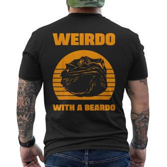 Weirdo With A Beardo Sunset Silhouette Style Men's T-shirt Back Print - Monsterry UK
