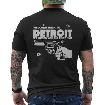 Welcome Back To Detroit T-Shirt Mens Back Print T-shirt - Thegiftio UK