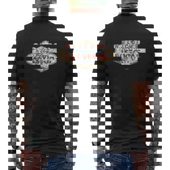 Welcome To Las Vegas Nevada Vintage Sign Souvenir Mens Back Print T-shirt - Thegiftio