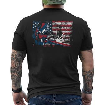 Welder American Flag Cute Lit Operator Us Men's T-shirt Back Print | Mazezy