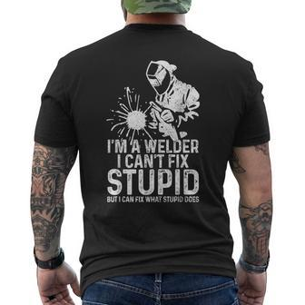 Welder I Can't Fix Stupid But Fix What Stupid Does Men's T-shirt Back Print - Monsterry DE