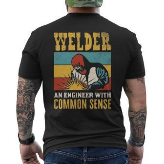 Welder An Engineer Welding Vintage Weld Welders Men's T-shirt Back Print | Mazezy AU