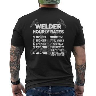 Welder Hourly Rate Welding Men's T-shirt Back Print | Mazezy