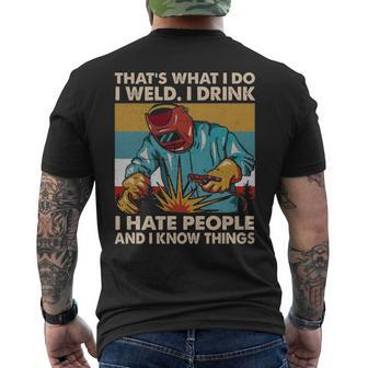 Welder That's What I Do I Weld I Drink Classic Men's T-shirt Back Print | Mazezy