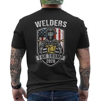 Welders For Trump 2020 Vintage Distressed Welding Gif Men's T-shirt Back Print | Mazezy