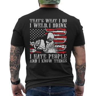 Welding That's What I Do I Weld American Flag Proud Welder Men's T-shirt Back Print | Mazezy CA