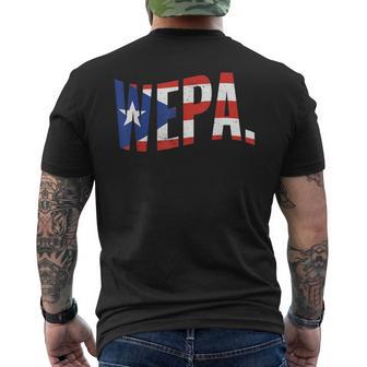 Wepa Proud Puerto Rican Latino Pride Latina Puerto Rico Flag Men's T-shirt Back Print - Monsterry AU