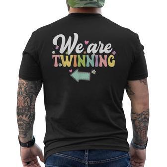 We're Twinning With My Bestie Twin Day Spirit Week Retro 70S Men's T-shirt Back Print - Monsterry UK