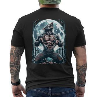 Werewolf Tearing Meme Ripping Alpha Tear Wolf Fullmoon Men's T-shirt Back Print - Monsterry CA