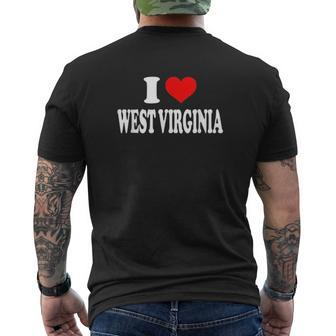 West Virginia I Heart West Virginia Mens Back Print T-shirt - Thegiftio UK