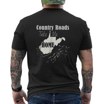 West Virginia Pride Country Roads Take Me Home V2 Mens Back Print T-shirt - Thegiftio UK