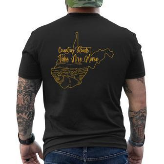 West Virginia Pride Wv Home Country Roads Footprint Men's T-shirt Back Print | Mazezy UK
