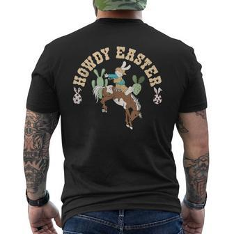 Western Howdy Easter Day Bunny Rabbit Cowboy Rodeo Women Men's T-shirt Back Print - Thegiftio UK