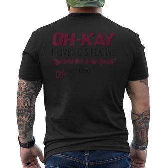 Wet Oh Kay Plumbing Bandits Home 1990 Heating Men's T-shirt Back Print - Monsterry CA