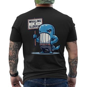 Whaling Is Illogical Whale Conservation Save The Whales Men's T-shirt Back Print - Monsterry