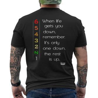 When Life Gets You Down Motorcycle Motorbike Gears On Back Men's T-shirt Back Print - Seseable