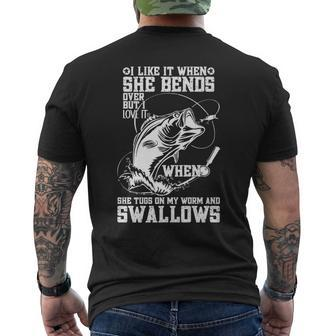 I Like It When She Bends Over Fishing Dad Fathers Day Men's T-shirt Back Print - Thegiftio UK
