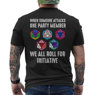 When Someone Attacks One Party Member D20 Dice Lgbtq Ally Men's T-shirt Back Print - Monsterry DE