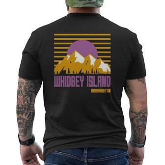 Whidbey Island Vintage Mountains Hiking Washington Retro Mens Back Print T-shirt - Thegiftio UK