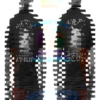 Whippet I Hear You Not Listening Men's T-shirt Back Print - Thegiftio