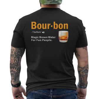 Whiskey Bourbon Definition Magic Brown Water For Fun People Shirt Mens Back Print T-shirt - Thegiftio UK