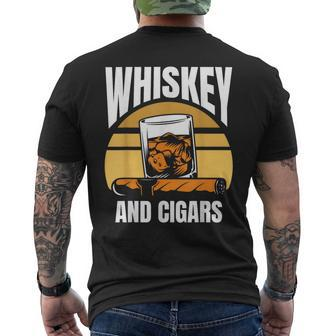 Whiskey And Cigars Whisky Lover Cigar Men's T-shirt Back Print - Monsterry DE