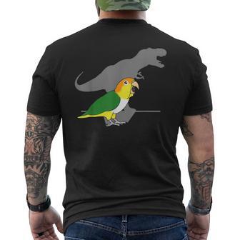 White Bellied Caique T-Rex Birb Memes Dinosaur Parrot Men's T-shirt Back Print - Monsterry