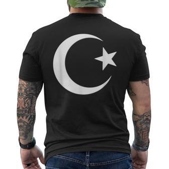 White Symbol Of Islam Crescent Moon And Star Men's T-shirt Back Print - Monsterry UK