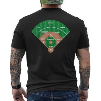 Who's On First Baseball Game Play Sport Fan Playing Men's T-shirt Back Print - Monsterry