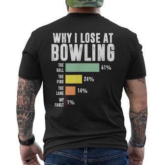 Why I Lose At Bowling Bowling Men's T-shirt Back Print - Monsterry