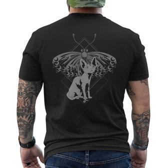 Wiccan Witch Pagan Occult Dark Magic Moth Sphynx Cat Men's T-shirt Back Print - Thegiftio UK