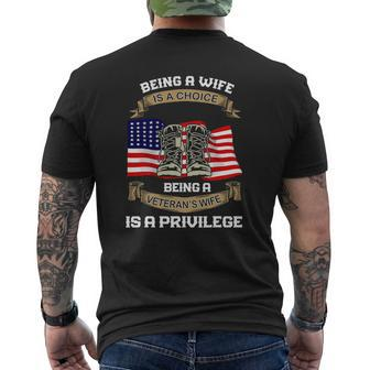 Being A Wife Is A Choice Being A Veteran's Wife Mens Back Print T-shirt | Mazezy UK