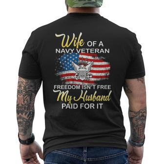 Wife Of Navy Veteran Men's T-shirt Back Print | Mazezy