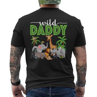 Wild Daddy Zoo Born Two Be Wild B-Day Safari Jungle Animal Men's T-shirt Back Print - Monsterry
