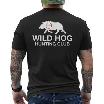 Wild Hog Hunting Club Boar Hunter Men's T-shirt Back Print - Monsterry